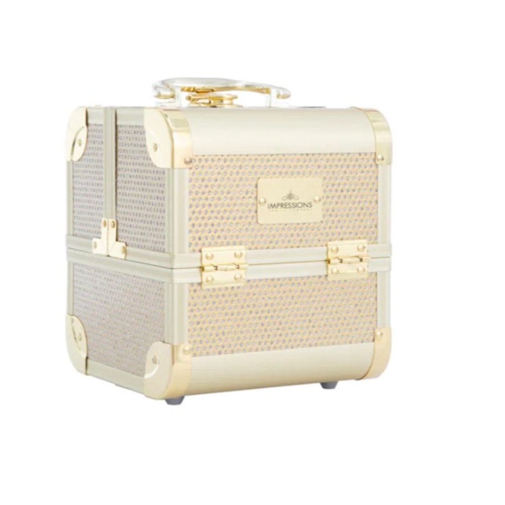 Impressions mini make up Case gold  5”X7.5”X8”
